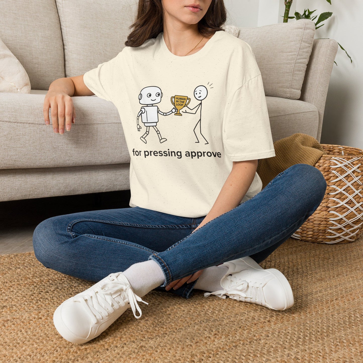 "Human in the Loop" Robot Trophy Design Tee