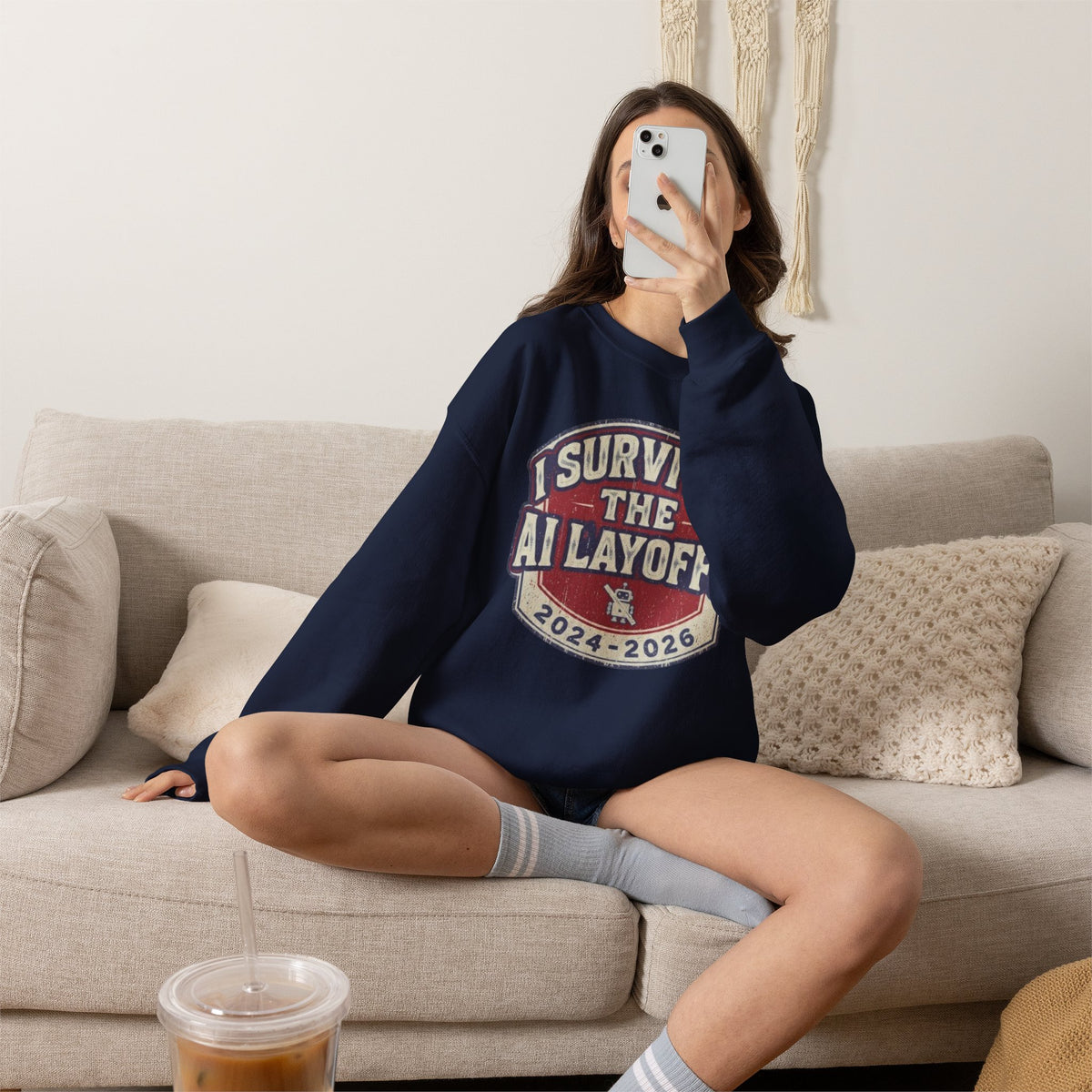 Survived the AI Layoffs Crewneck