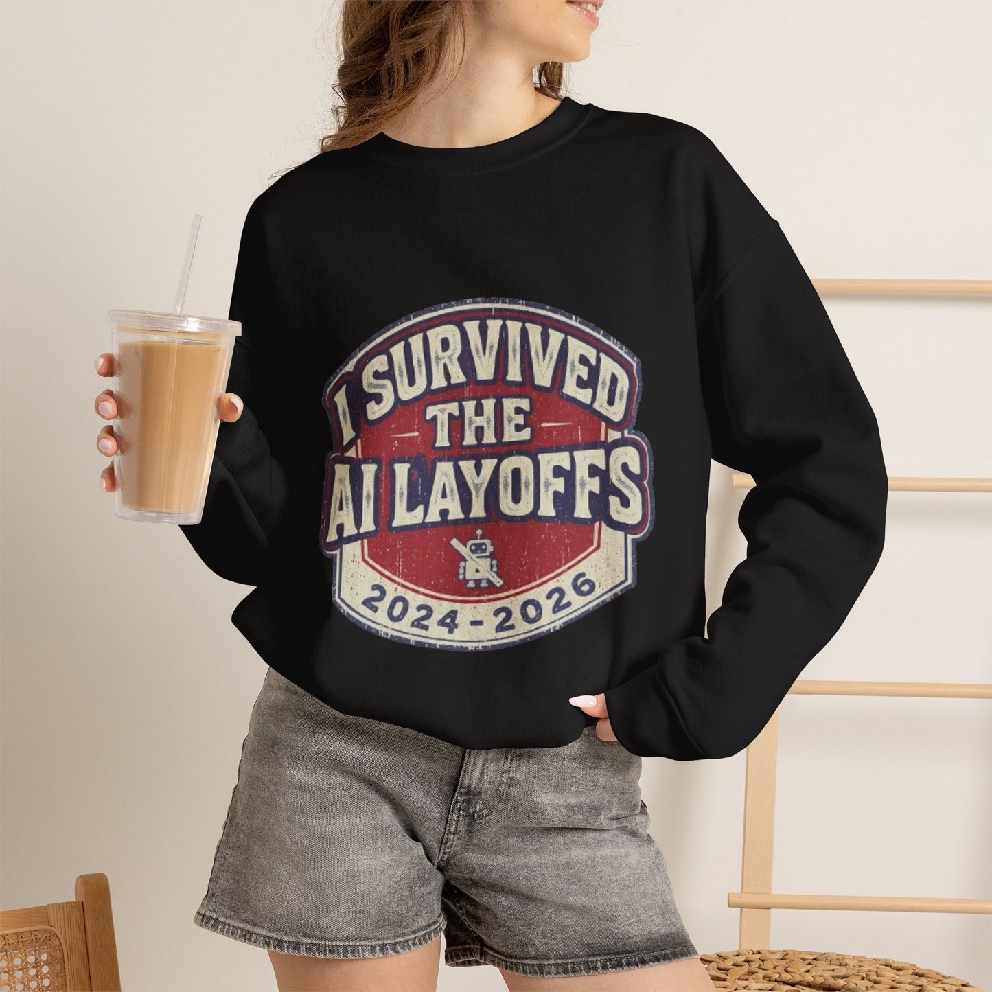 Survived the AI Layoffs Crewneck